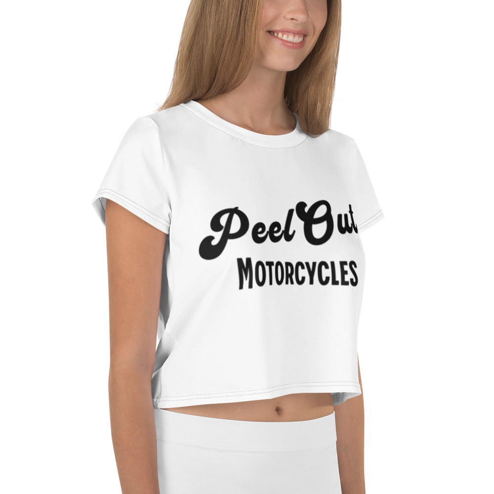 Peel Out Motorcycles Crop tee - White