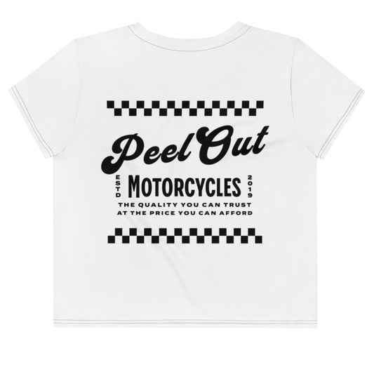 Peel Out Motorcycles Crop tee - White