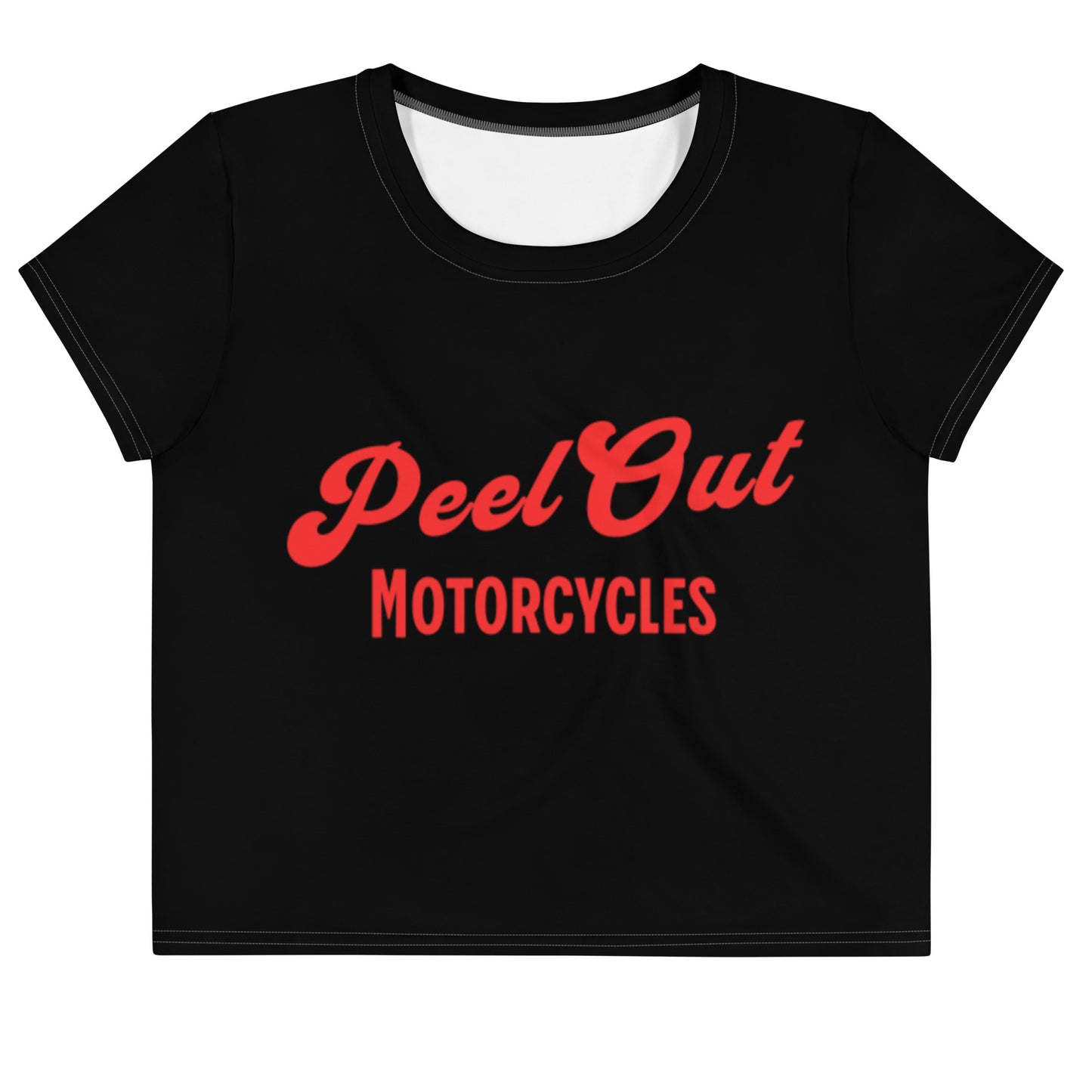 Peel Out Motorcycles Crop Tee - Black