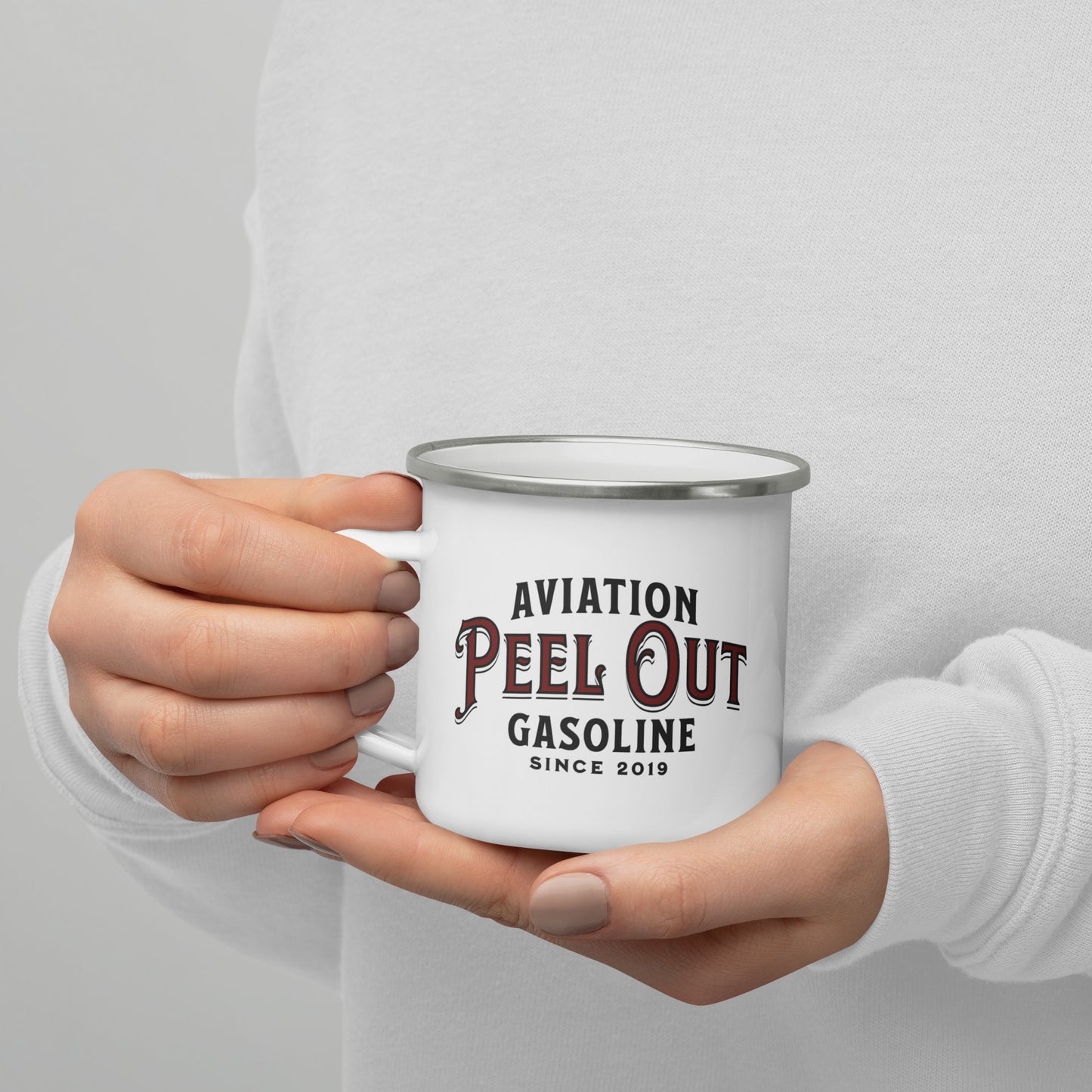 Aviation Gasoline Enamel Mug