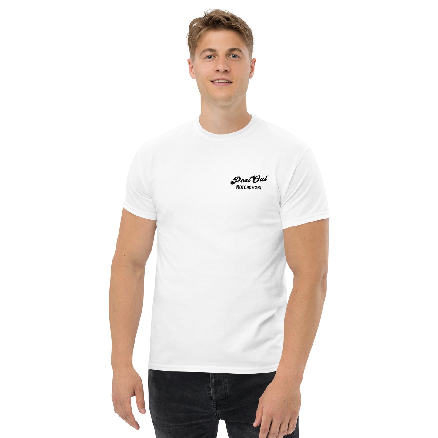 Peel Out Motorcycles Tee - White