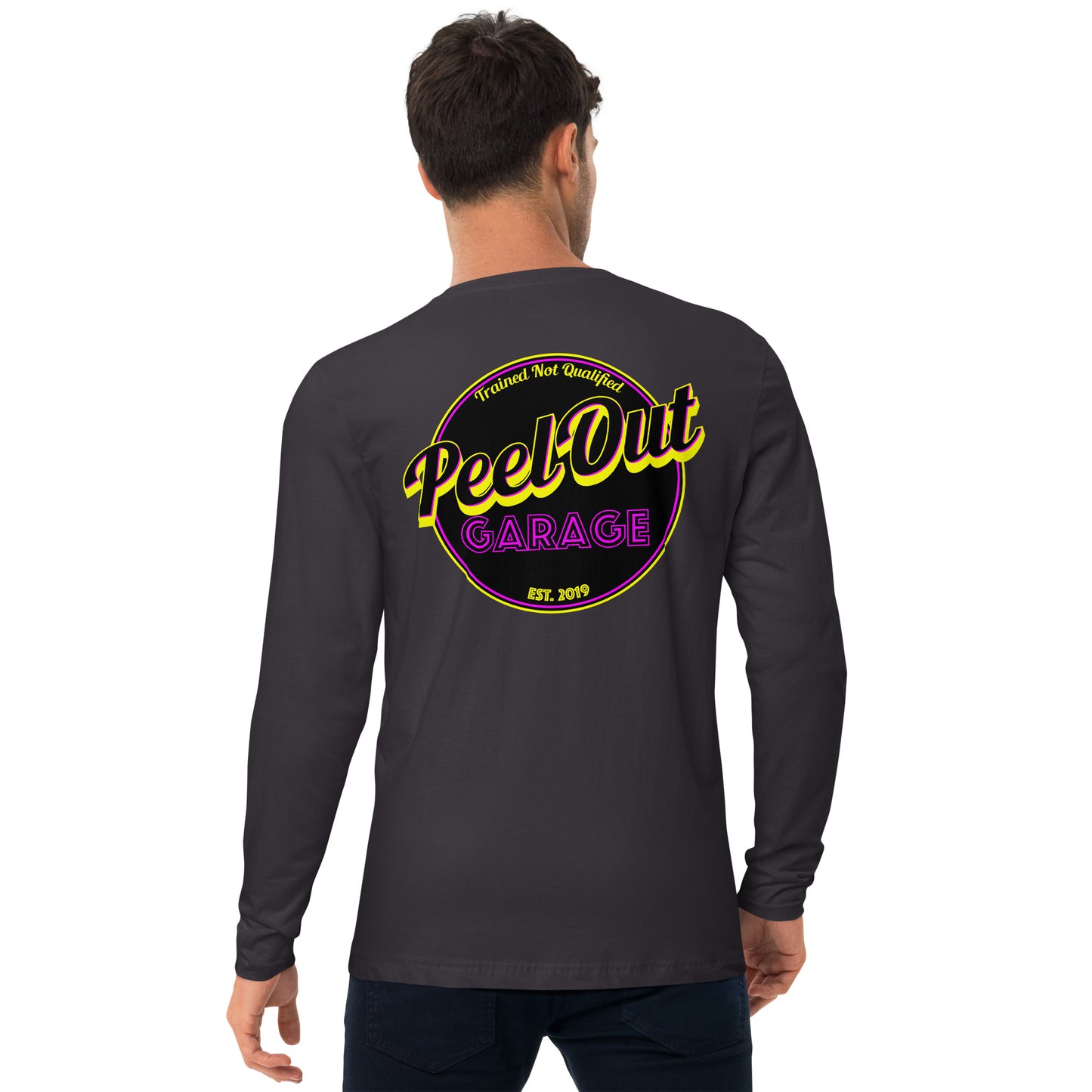 Peel Out Garage -  Long Sleeve Fitted Crew