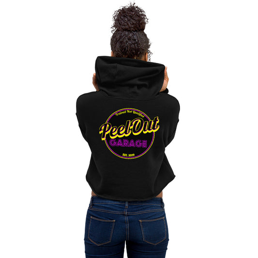 Peel Out Garage Womens Crop Hoodie