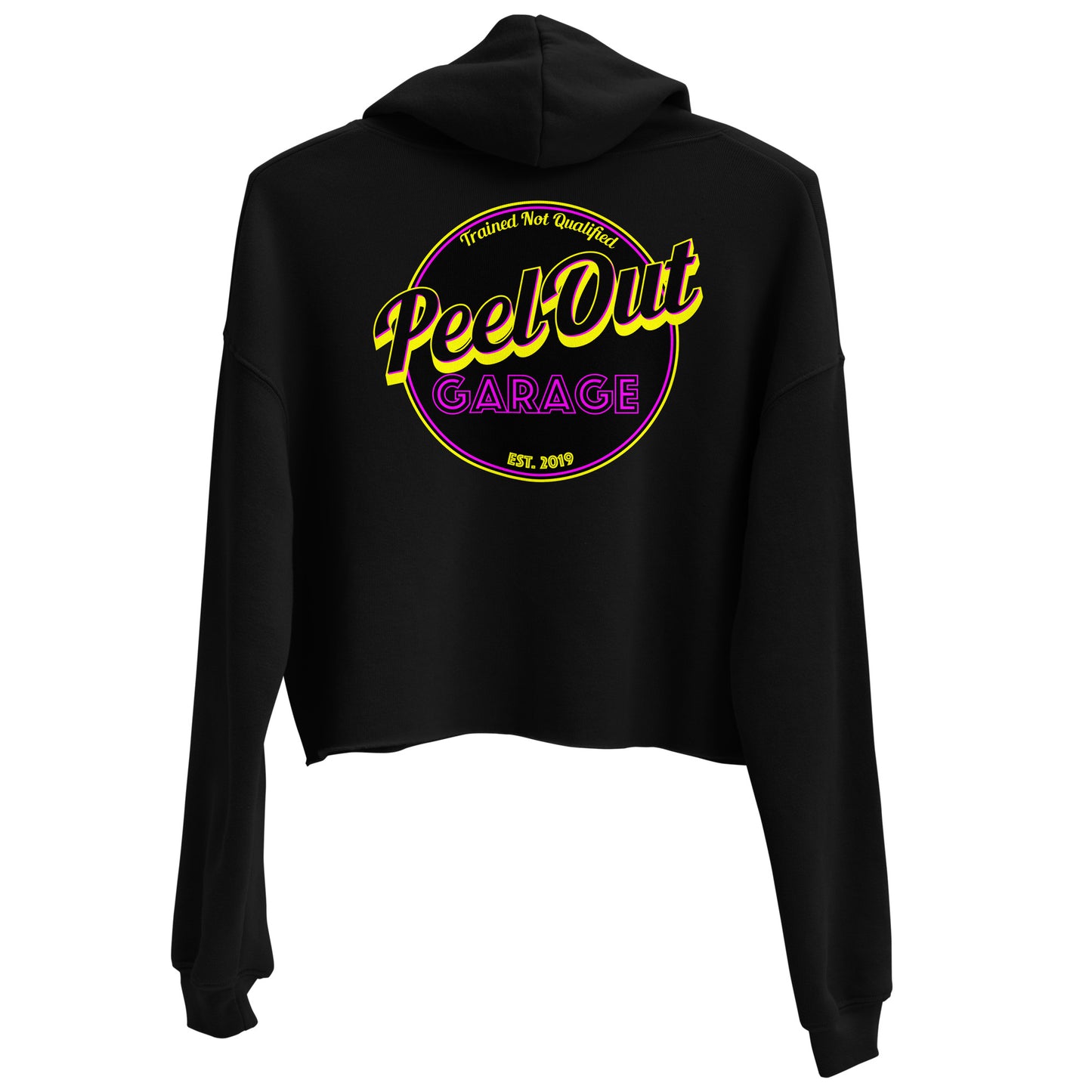 Peel Out Garage Womens Crop Hoodie