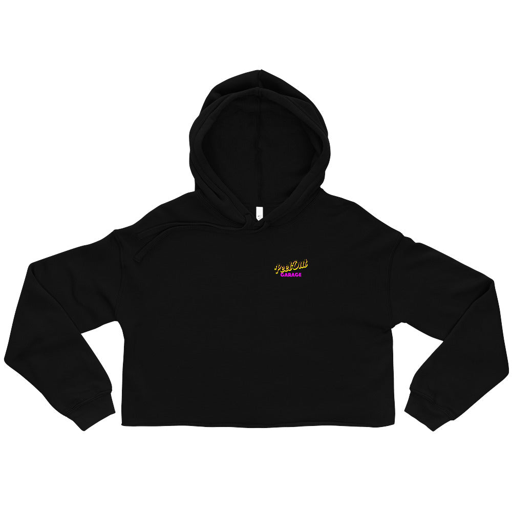 Peel Out Garage Womens Crop Hoodie